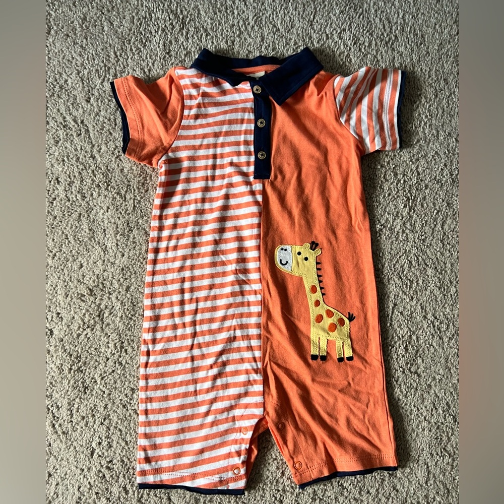 Orange Striped Romper - 24 months
